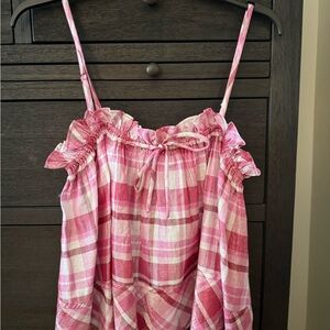 Pilcro Pink Plaid flowy tank